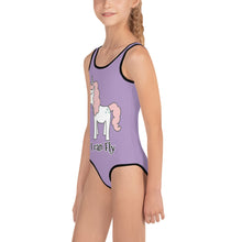 Load image into Gallery viewer, HPN Unicorn I Can Fly - All-Over Print Kids Swimsuit