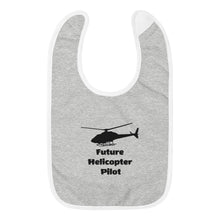 Load image into Gallery viewer, Future Helicopter Pilot Embroidered Baby Bib