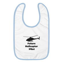 Load image into Gallery viewer, Future Helicopter Pilot Embroidered Baby Bib