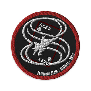 RED Aces 8  Embroidered patches RED