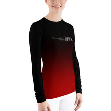 Load image into Gallery viewer, HPN Fade to Red Astar Women&#39;s Rash Guard
