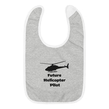 Load image into Gallery viewer, Future Helicopter Pilot Embroidered Baby Bib
