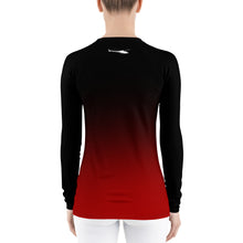 Load image into Gallery viewer, HPN Fade to Red Astar Women&#39;s Rash Guard
