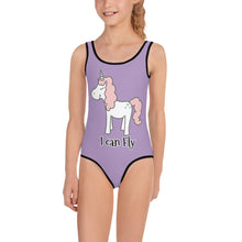 Load image into Gallery viewer, HPN Unicorn I Can Fly - All-Over Print Kids Swimsuit
